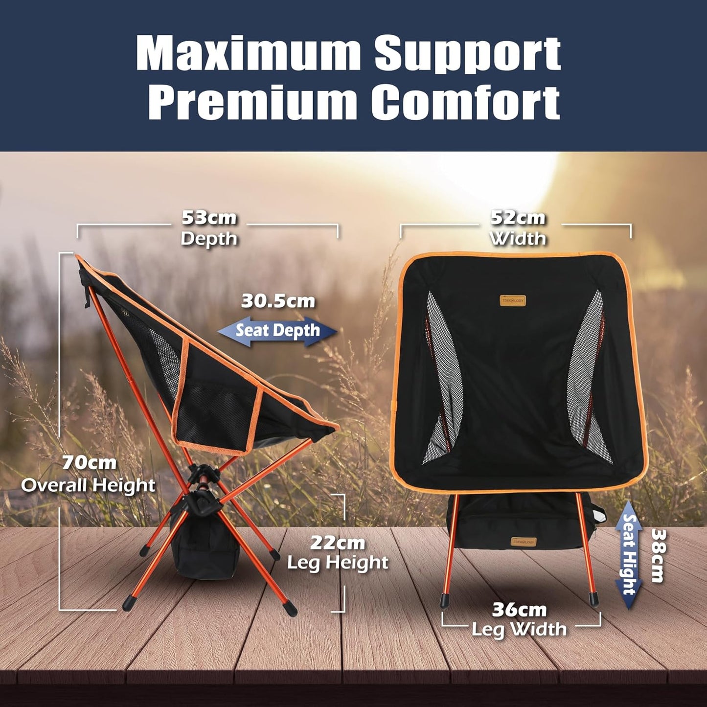 Camping Chair, YIZI GO Portable Camping Chair Lightweight, Hiking Chair, Camp Chair Outdoor Chair Beach Chair Folding Chair Camping Chairs for Adults Kids Picnic Chair Backpacking Compact