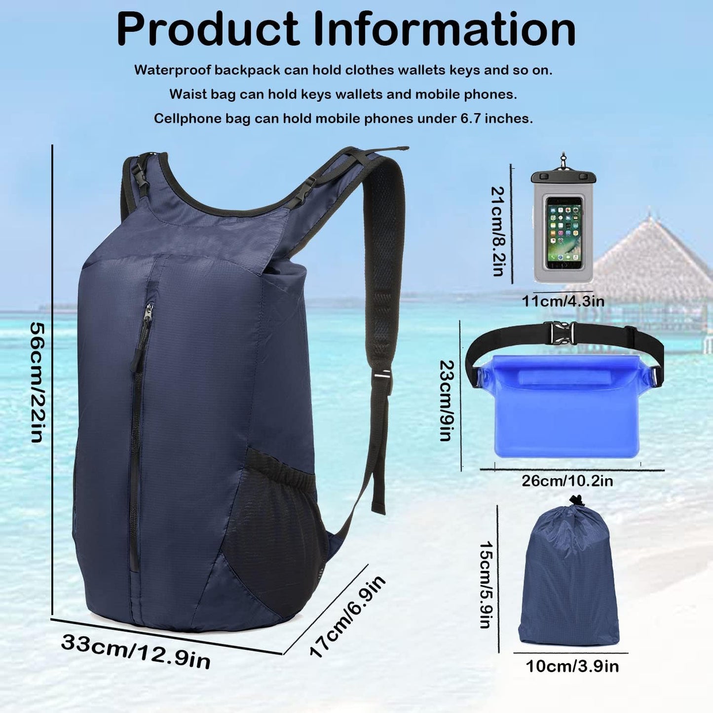 Waterproof Floating Dry Bag 20L Floating Dry Backpack Lightweight Waterproof Sports Backpack Storage Dry Bag for Travel Rafting Camping