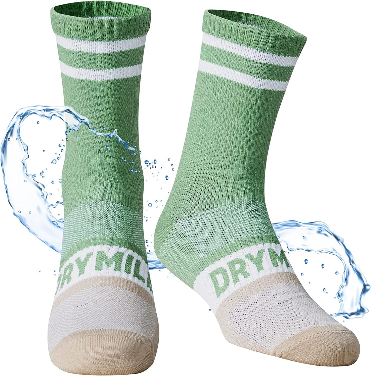 Slim Waterproof Socks, Thin Moisture Wicking Waterproof Socks for Men & Women, Golf, Cycling, Trekking - Crew