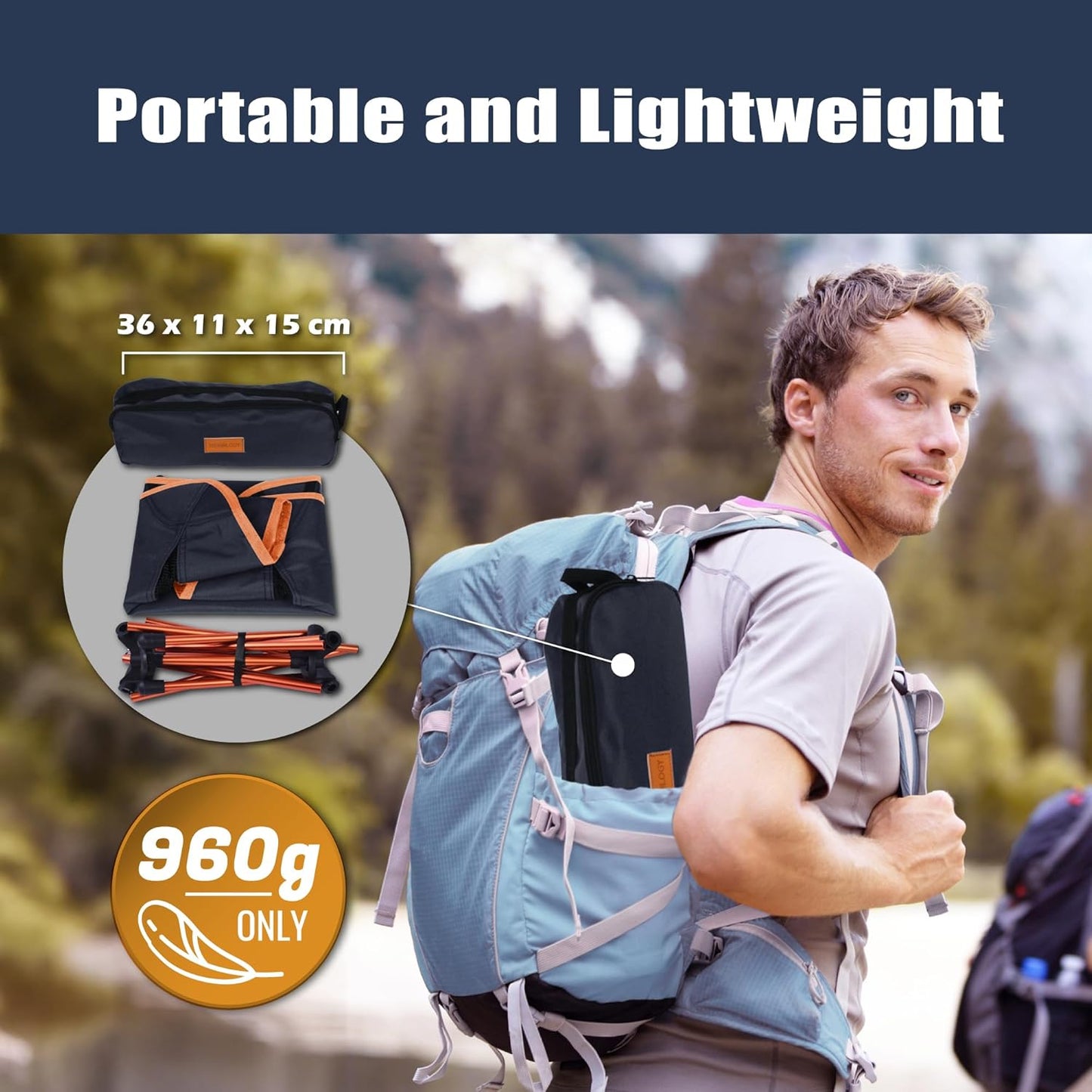 Camping Chair, YIZI GO Portable Camping Chair Lightweight, Hiking Chair, Camp Chair Outdoor Chair Beach Chair Folding Chair Camping Chairs for Adults Kids Picnic Chair Backpacking Compact
