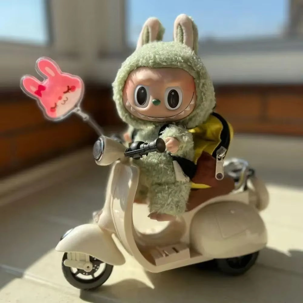 Doll Mini Electric Motorcycle Children'S Toy for Labubu Toy Motor for Doll (No Doll)