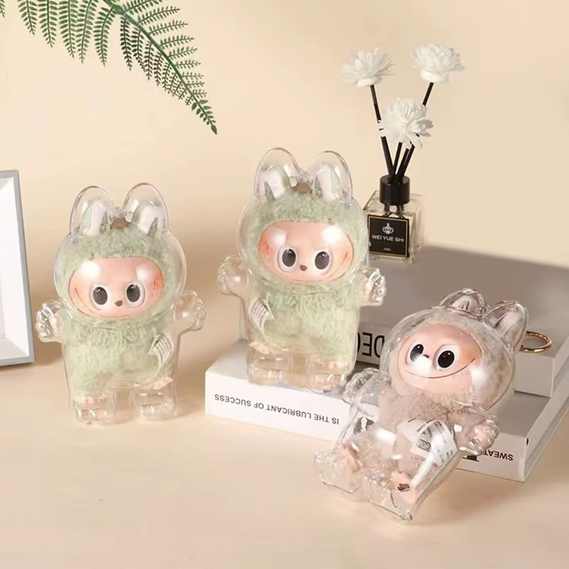 Labubu Transparent Protective Storage Case Plush Dolls Display Bag Organizer Box