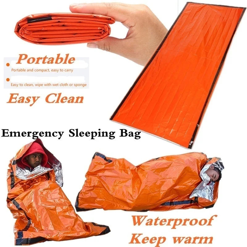 Outdoor Life Bivy Emergency Sleeping Bag Thermal Keep Warm Waterproof Mylar First Aid Emergency Blanke Camping Survival Gear