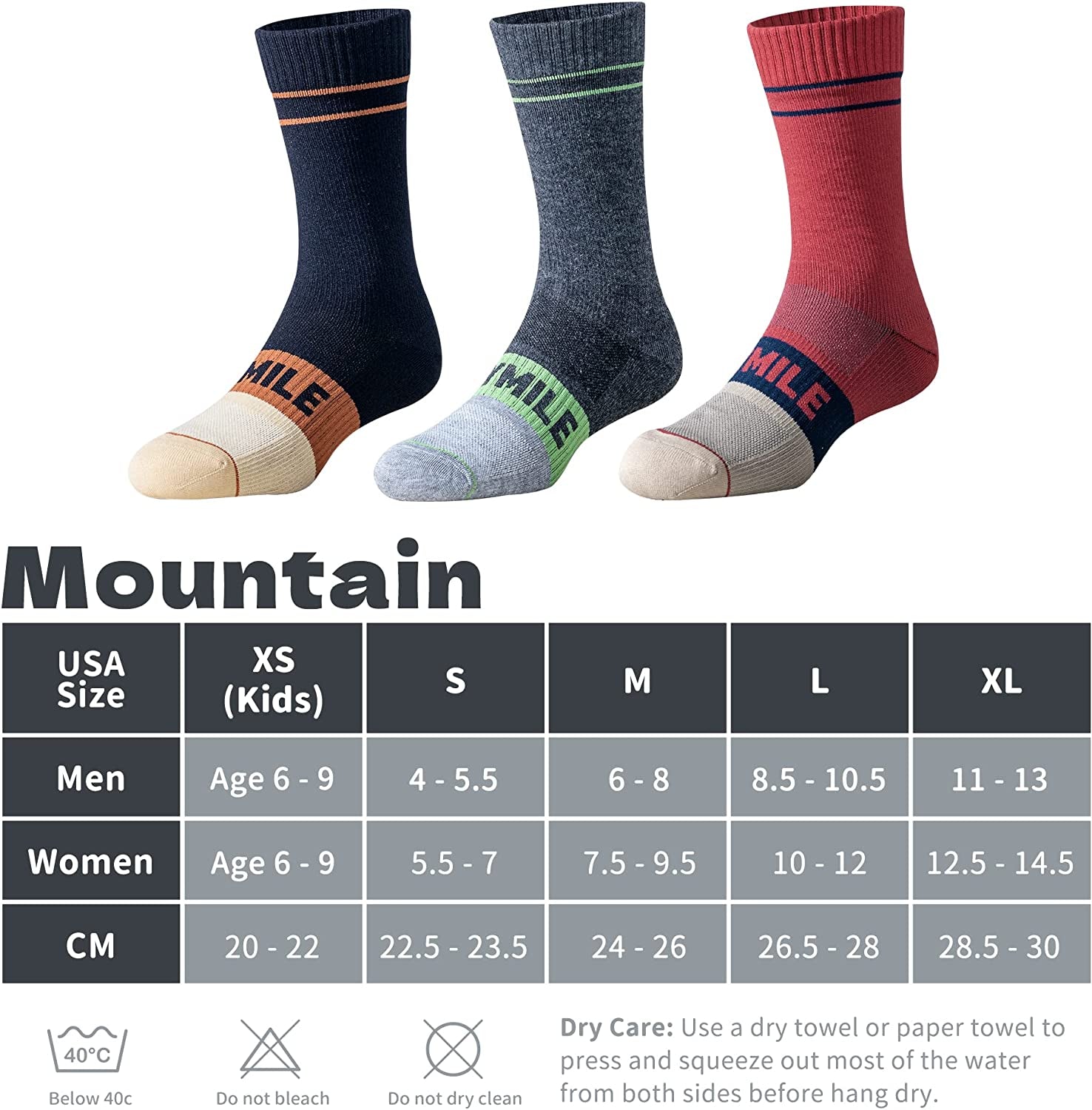 Mountain Waterproof Socks, Unisex Wool Waterproof Hiking Socks for Winter Wading, Snow Skiing - Mid-Calf