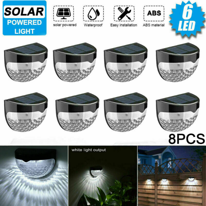 2-12PCS Solar Powered LED Wall Lights Door Fence Light Outdoor Garden Lamp Light