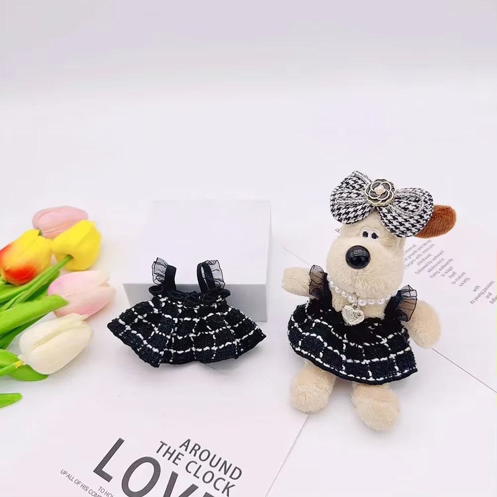 17Cm Labubu Plush Doll Clothes Outfit Accessories Korea Kpop Exo Labubu Idol V1 V2 Black Dress Suit Gift