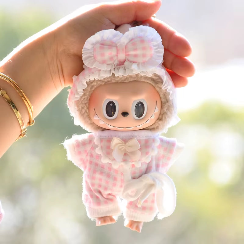 17Cm Cute Mini Plush Doll'S Clothes Outfit Accessories for Korea Kpop Exo Labubu Idol Dolls Skirt Hat Clothing DIY Kids Gift