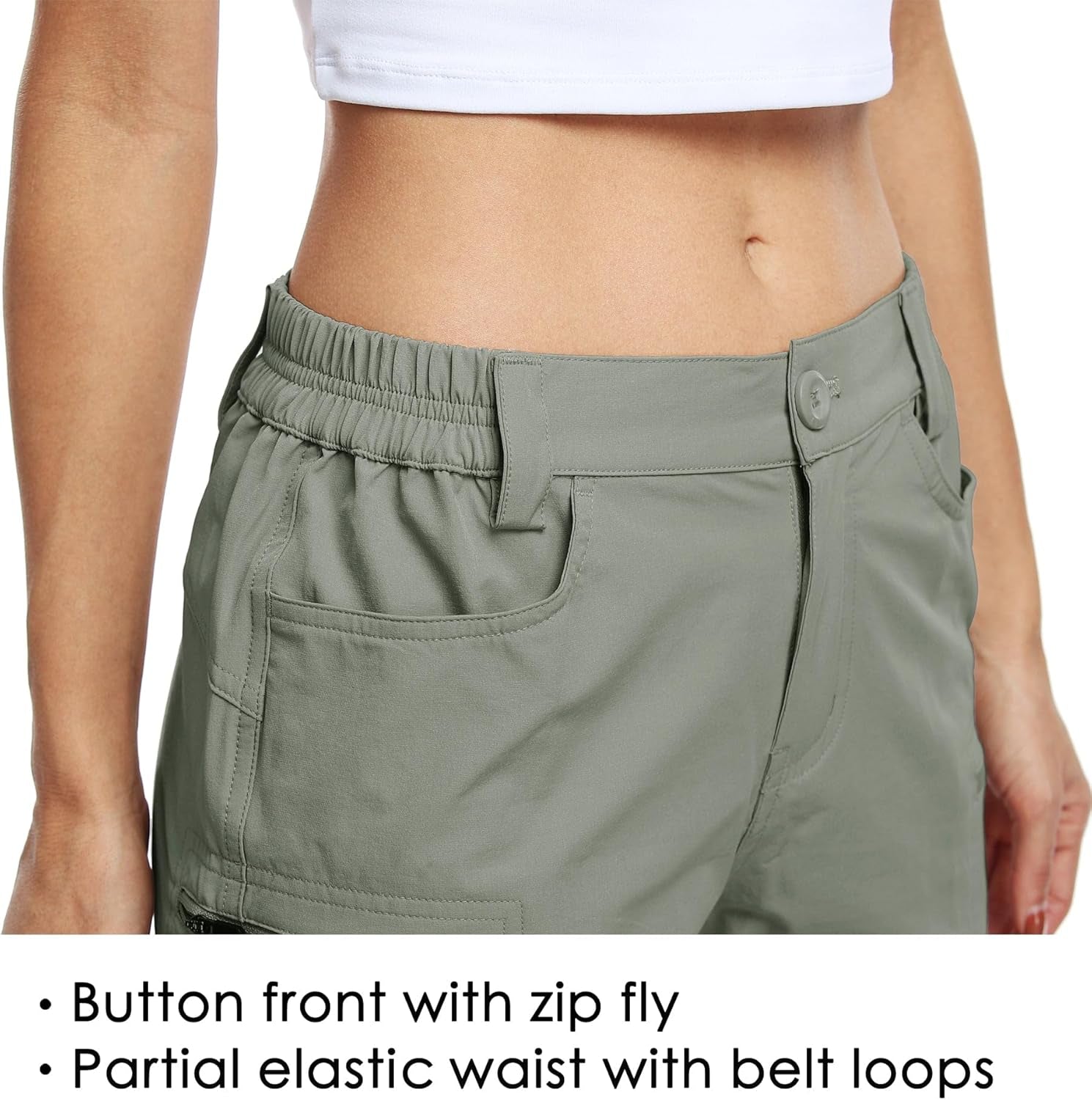 Women'S Hiking Cargo Shorts Stretch Golf Active Shorts Outdoor Summer Shorts with Pockets Water Resistant