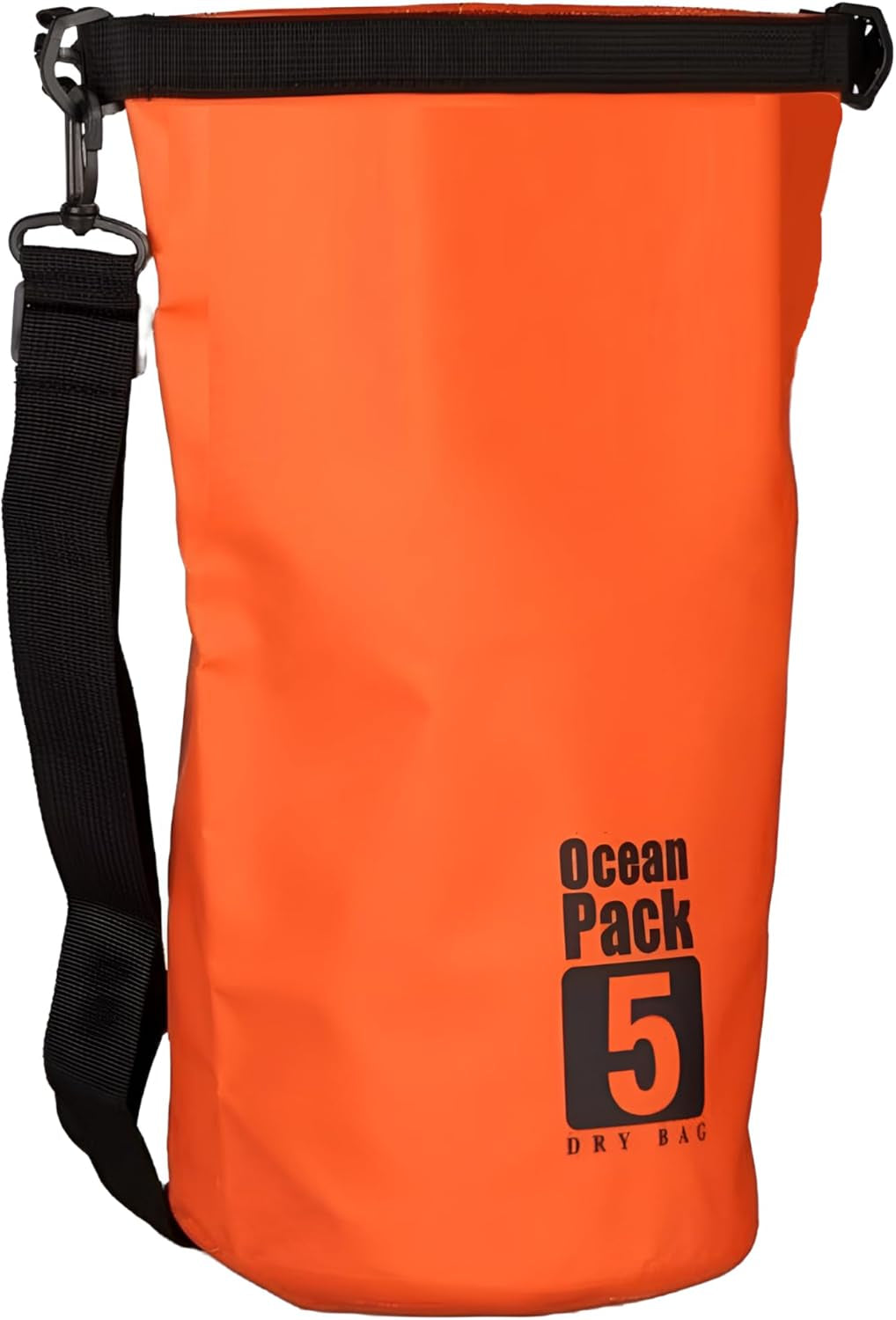 5L Outdoor Swimming Waterproof Bag Camping Rafting Storage Dry Bag for Kayaking/Swimming/Hiking/Fishing/Beach with Adjustable Strap Hook, Moisture-Proof Storage Quarantine Bag (Orange, 5L)