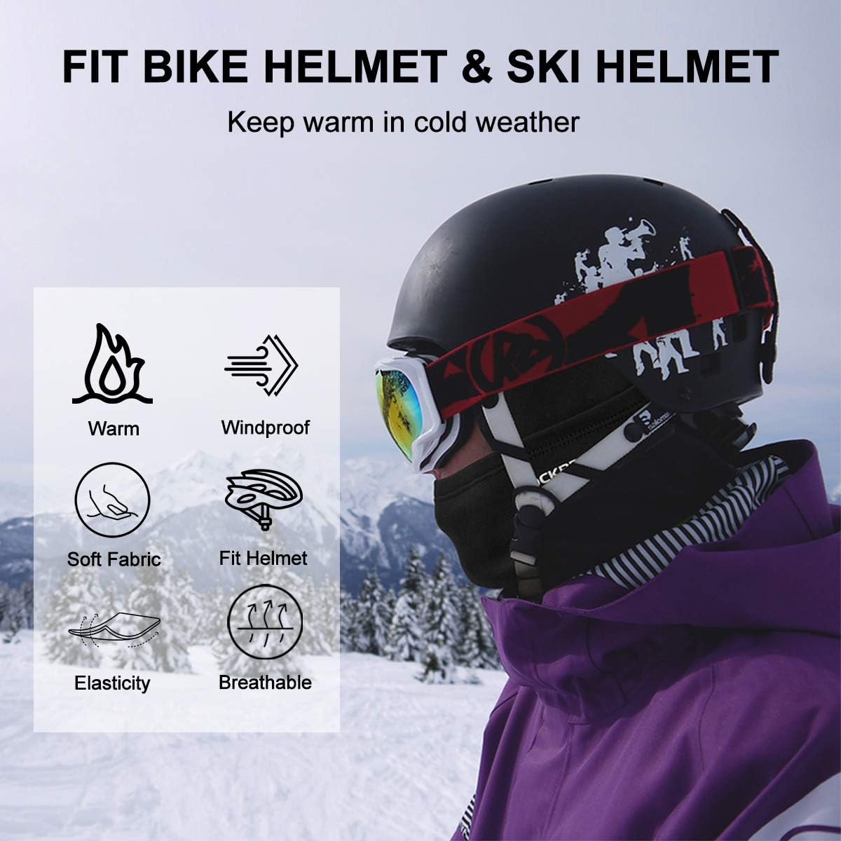 Cold Weather Balaclava Ski Mask for Men Windproof Thermal Winter Scarf Mask Women Neck Warmer Hood