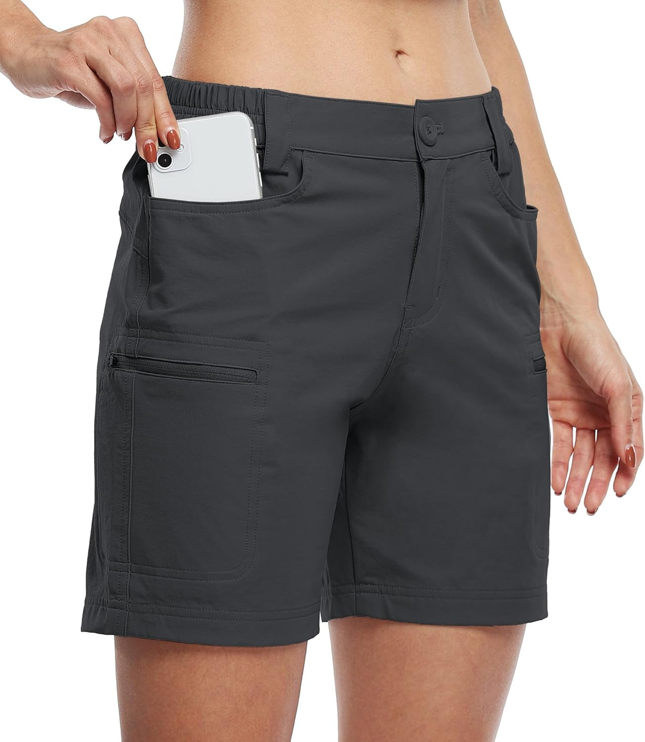 Women'S Hiking Cargo Shorts Stretch Golf Active Shorts Outdoor Summer Shorts with Pockets Water Resistant