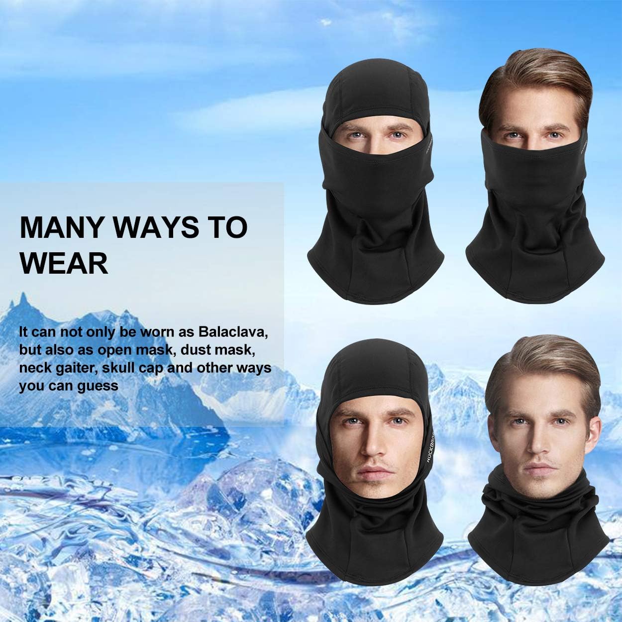 Cold Weather Balaclava Ski Mask for Men Windproof Thermal Winter Scarf Mask Women Neck Warmer Hood