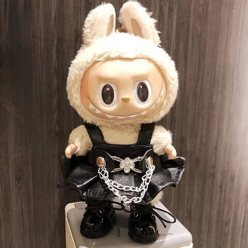 17Cm Cute Mini Labubu Clothes Plush Hoodie Idol Dolls Jumpsuit Clothing Fans Overalls No Doll Accessories for Korea Kpop Exo