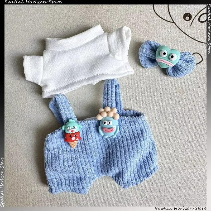 17Cm Plush Doll'S Clothes Set Labubu DIY Dress-Up Game Clothing Kawaii Korea Kpop Idol Dolls Overalls Outfit