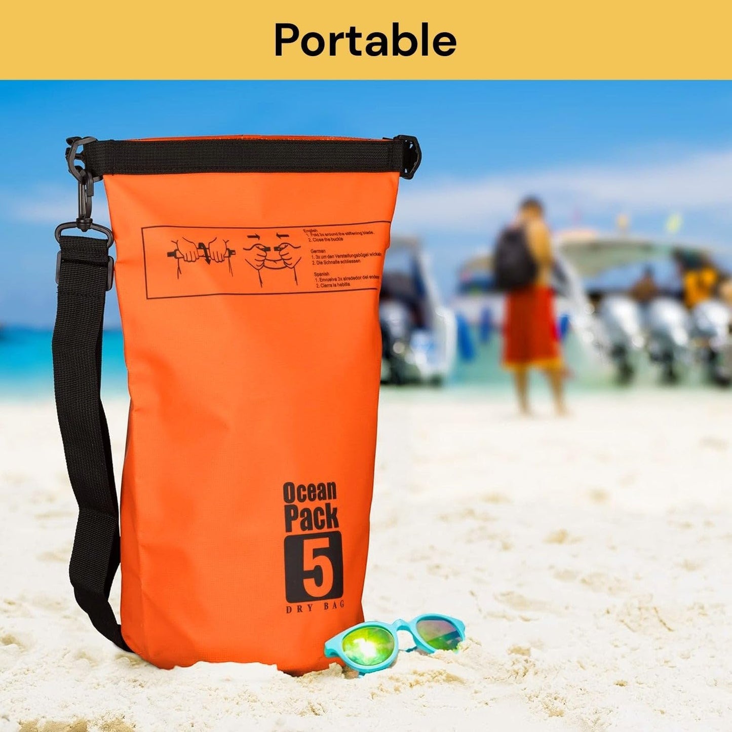 10L Outdoor Swimming Waterproof Bag Camping Rafting Storage Dry Bag for Kayaking/Swimming/Hiking/Fishing/Beach with Adjustable Strap Hook, Moisture-Proof Storage Quarantine Bag (Blue, 10L)