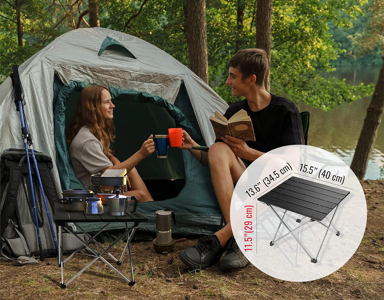 Camping Table Lightweight, Small Folding Camping Tables Foldable Table for Camping Folding Picnic Table Portable Outdoor Table Camp Table Portable Beach Table Backpacking Camping Furniture