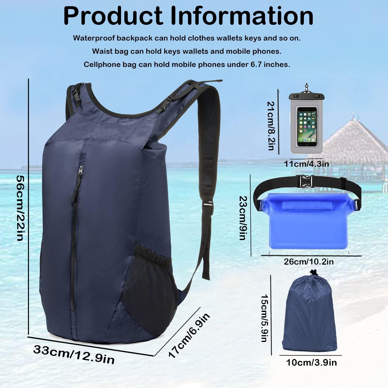 Waterproof Floating Dry Bag  20L Floating Dry Backpack Lightweight Waterproof Sports Backpack Storage Dry Bag for Travel Rafting Camping