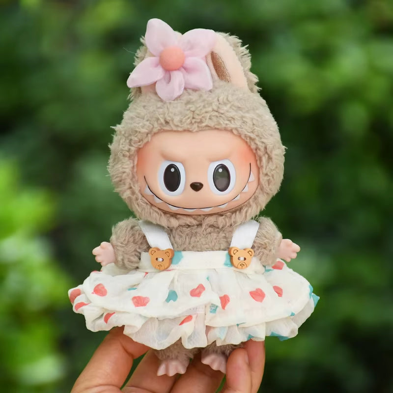 17Cm Cute Mini Plush Doll'S Clothes Outfit Accessories for Korea Kpop Exo Labubu Idol Dolls Skirt Hat Clothing DIY Kids Gift