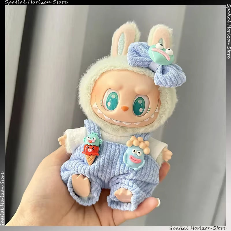 17Cm Plush Doll'S Clothes Set Labubu DIY Dress-Up Game Clothing Kawaii Korea Kpop Idol Dolls Overalls Outfit