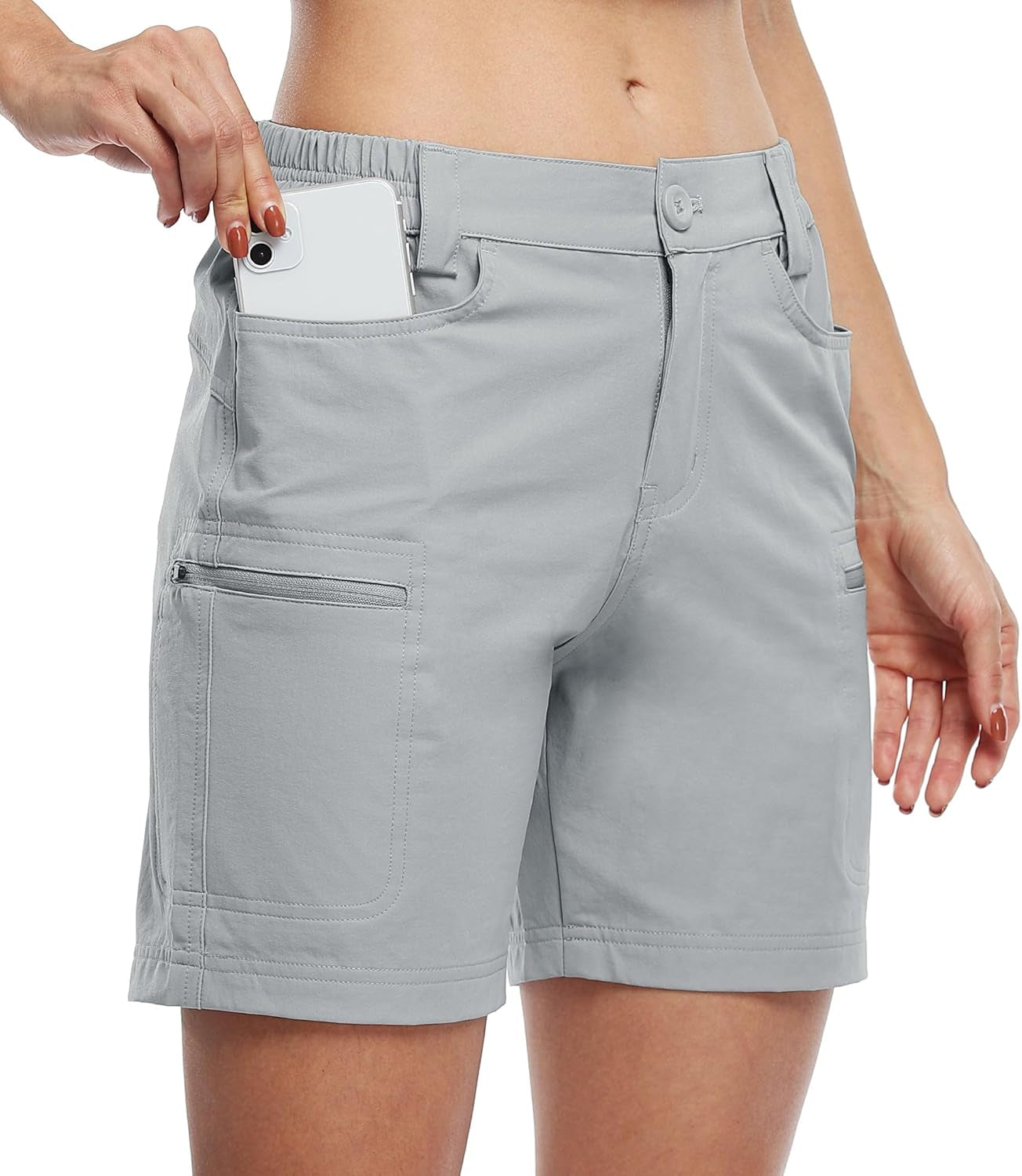 Women'S Hiking Cargo Shorts Stretch Golf Active Shorts Outdoor Summer Shorts with Pockets Water Resistant