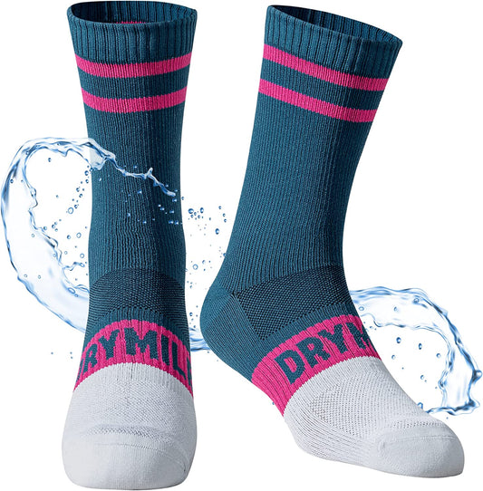 Slim Waterproof Socks, Thin Moisture Wicking Waterproof Socks for Men & Women, Golf, Cycling, Trekking - Crew