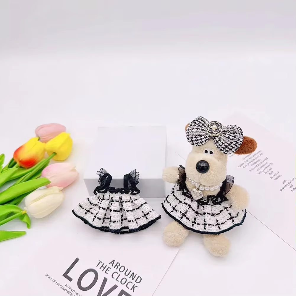 17Cm Labubu Plush Doll Clothes Outfit Accessories Korea Kpop Exo Labubu Idol V1 V2 Black Dress Suit Gift