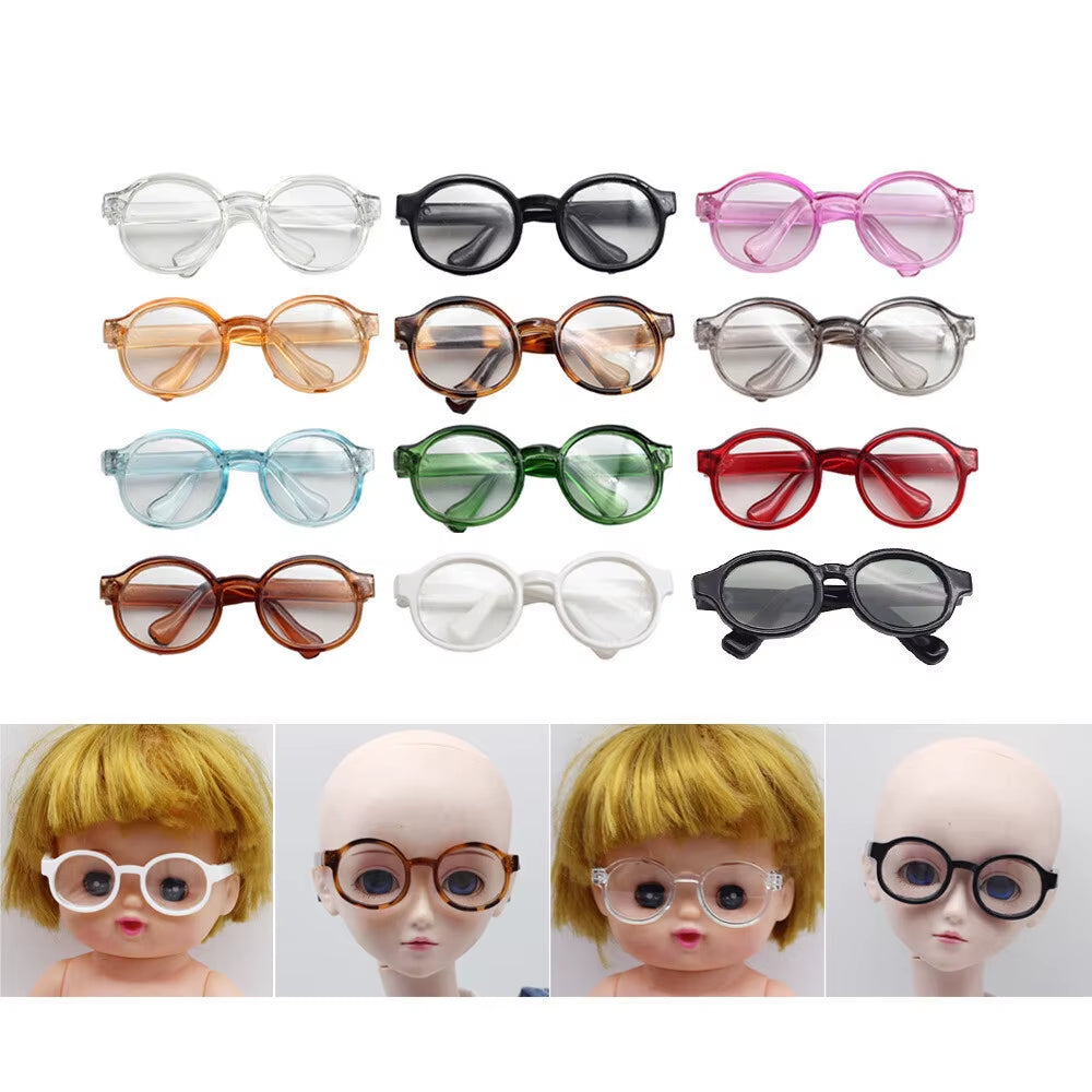 17Cm Labubu Glasses 6.5Cm Transparent Plastic Glasses for 1/8 1/6 1/3 1/4 BJD for Labubu MSD SD Plush for EXO Doll Sunglasses