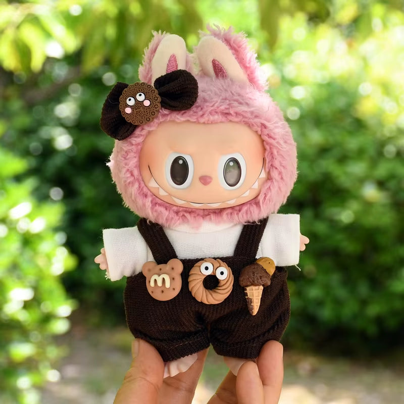 17Cm Cute Mini Plush Doll'S Clothes Outfit Accessories for Korea Kpop Exo Labubu Idol Dolls Skirt Hat Clothing DIY Kids Gift