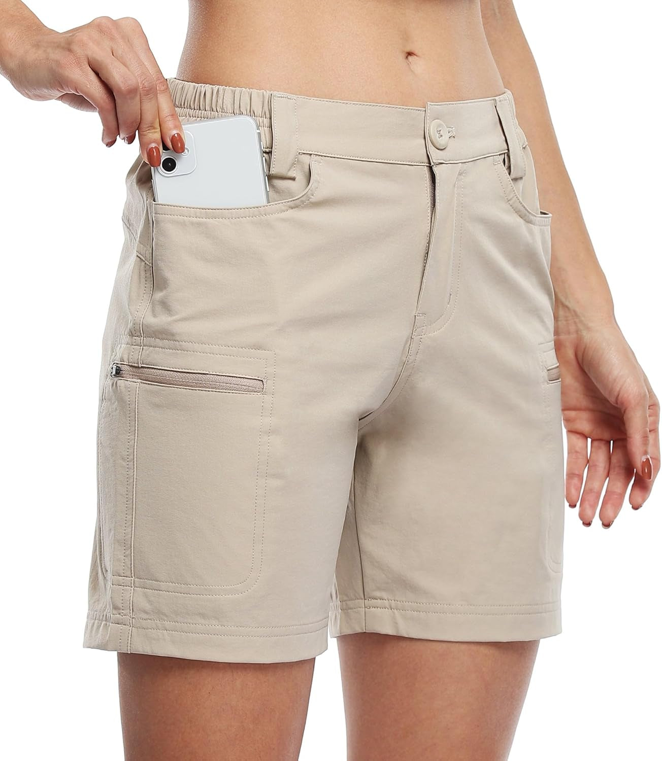 Women'S Hiking Cargo Shorts Stretch Golf Active Shorts Outdoor Summer Shorts with Pockets Water Resistant